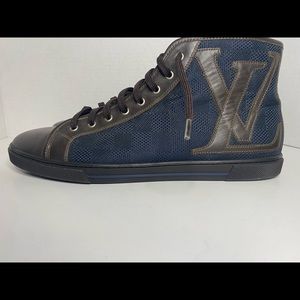 Louis Vuitton Blue Damier High Top Sneaker